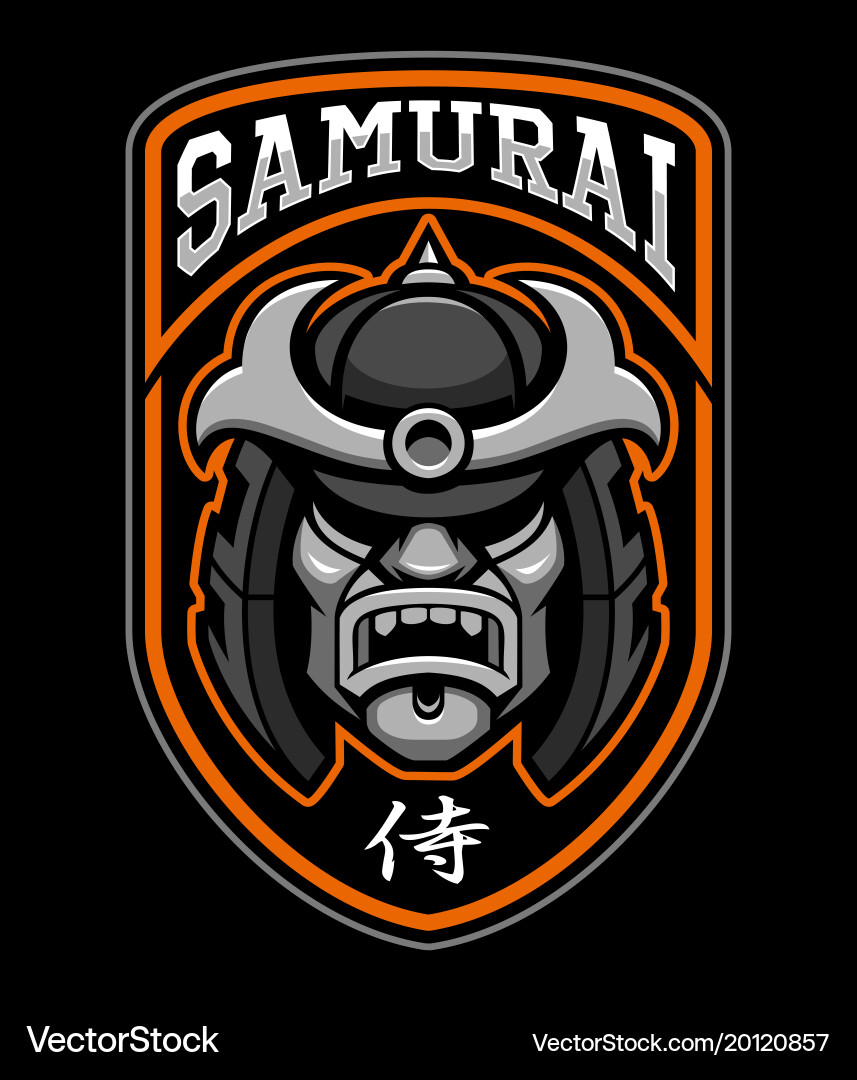 Samurai Warrior Badge Vector Image