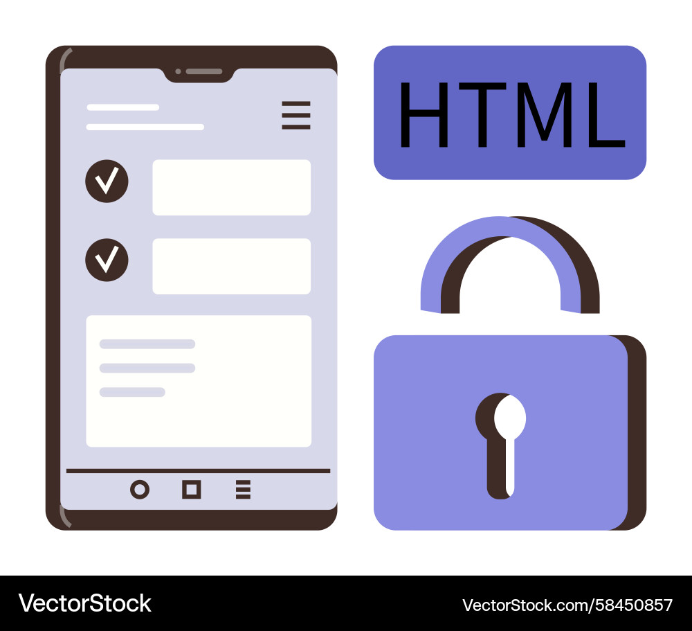 Secure Checklist Mobile Interface Vector Image