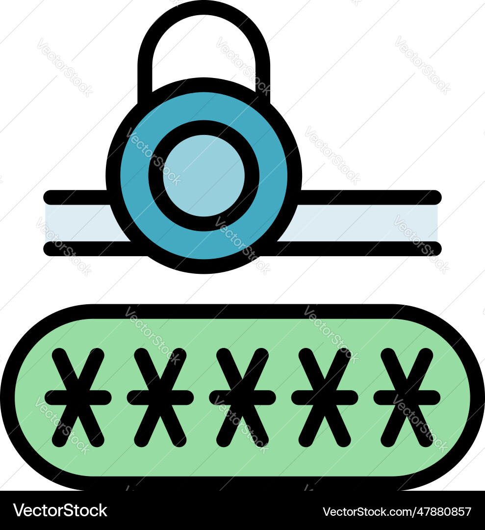 Secure password icon flat Secure password icon flat Vector Image