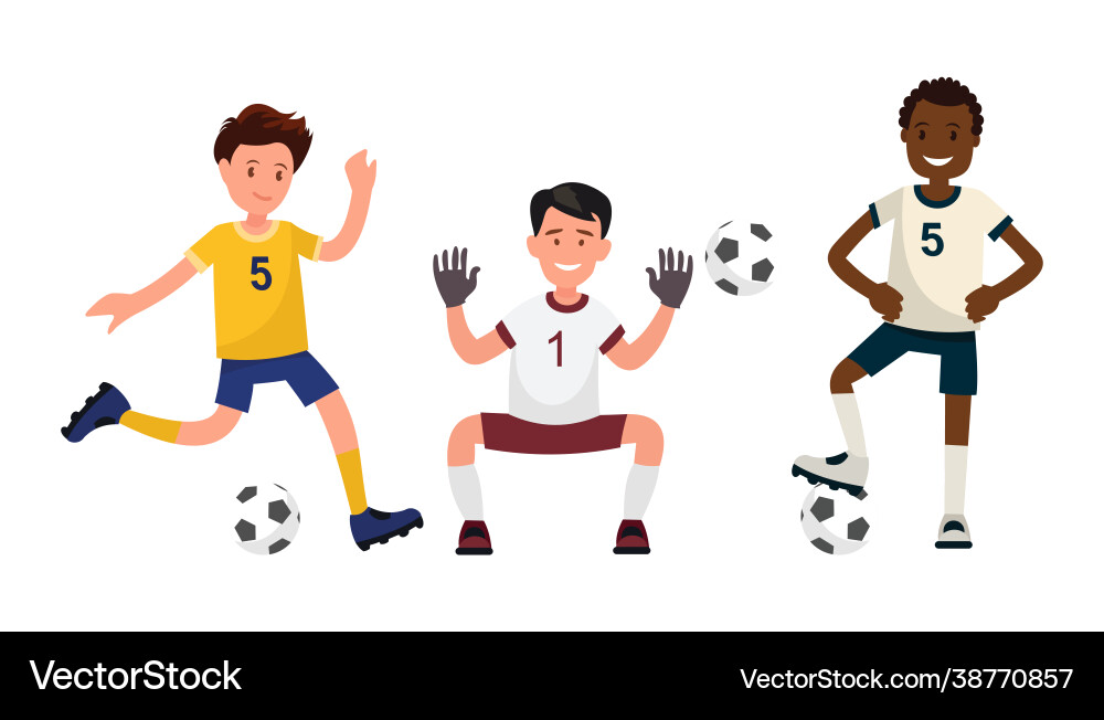Set characters soccer player Vector Image