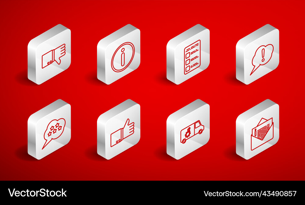 Set line envelope information create account Vector Image