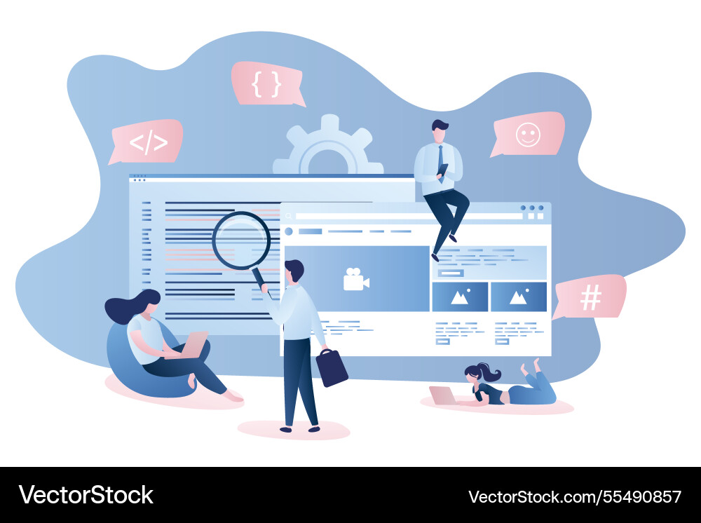 Software or app development- front-end Vector Image