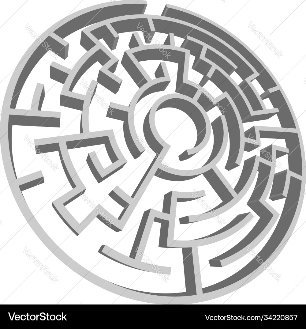 Solvable 3d maze labyrinth puzzle game Solvable 3d maze labyrinth puzzle game vector image