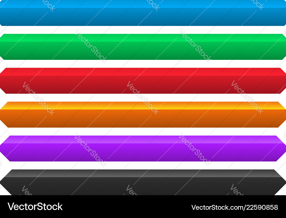 6 color button banner element with different 6 color button banner element with different vector image