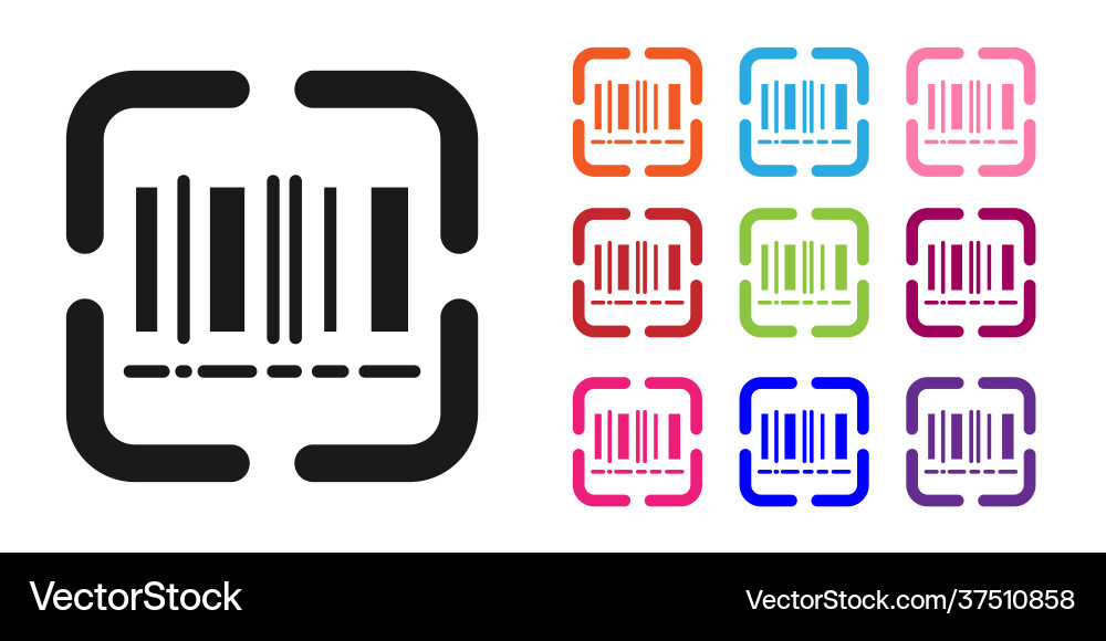 Black scanner scanning bar code icon isolated Black scanner scanning bar code icon isolated vector image