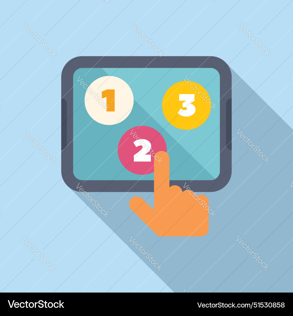 Choosing second option on tablet computer Choosing second option on tablet computer vector image