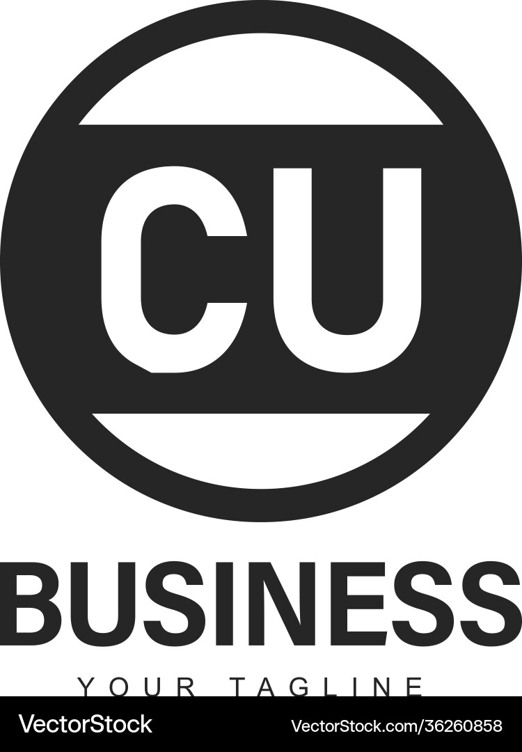 Cu initial a logo design with abstract style Cu initial a logo design with abstract style vector image