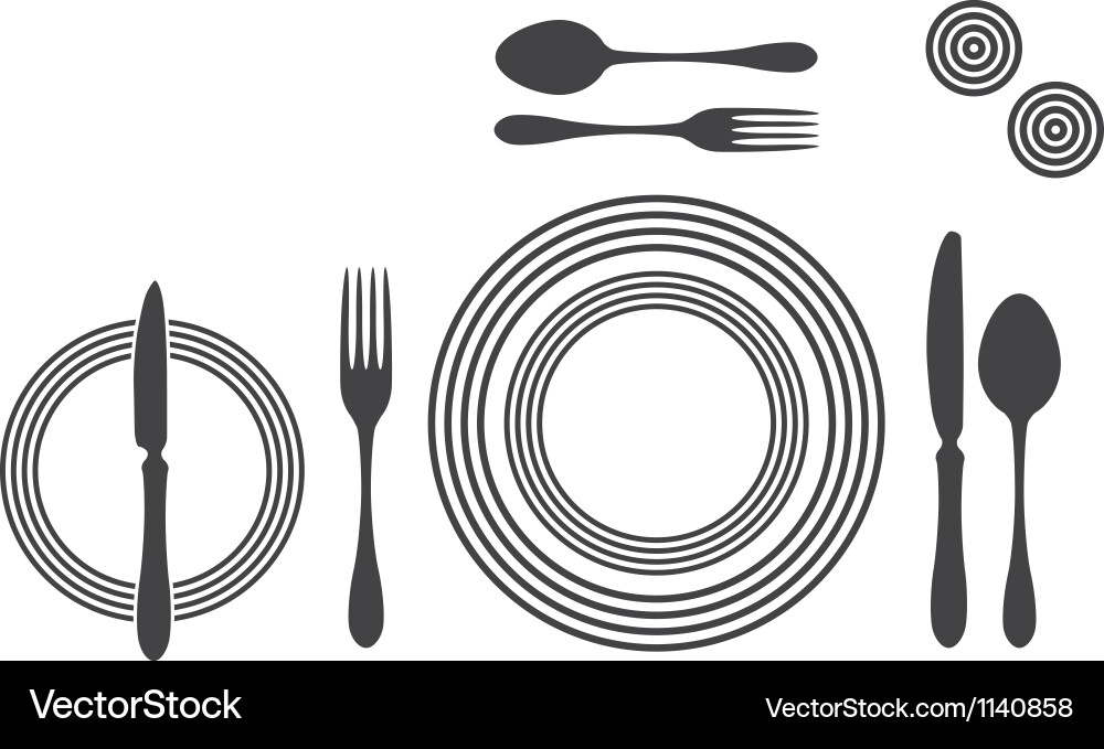 Etiquette proper table setting vector image