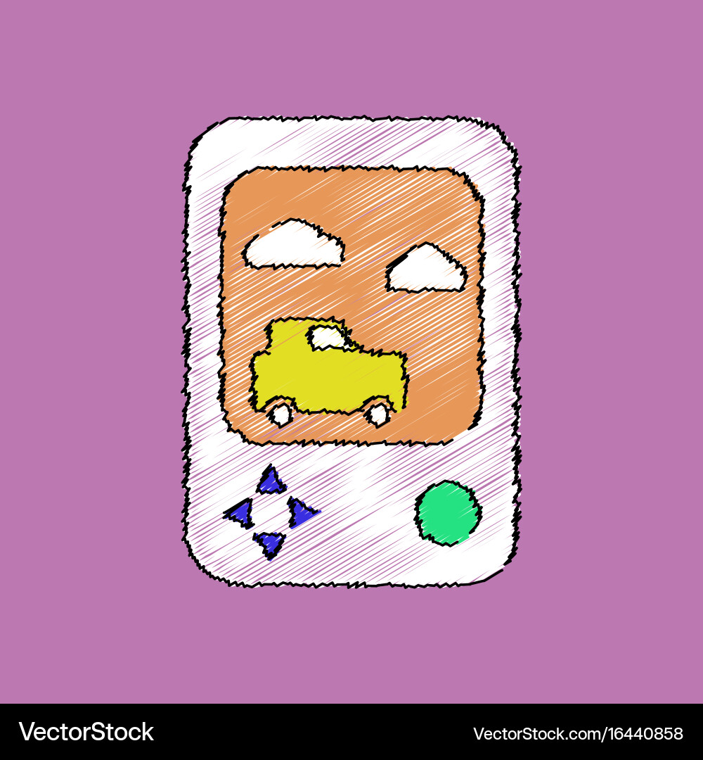 Flat shading style icon portable game Vector Image