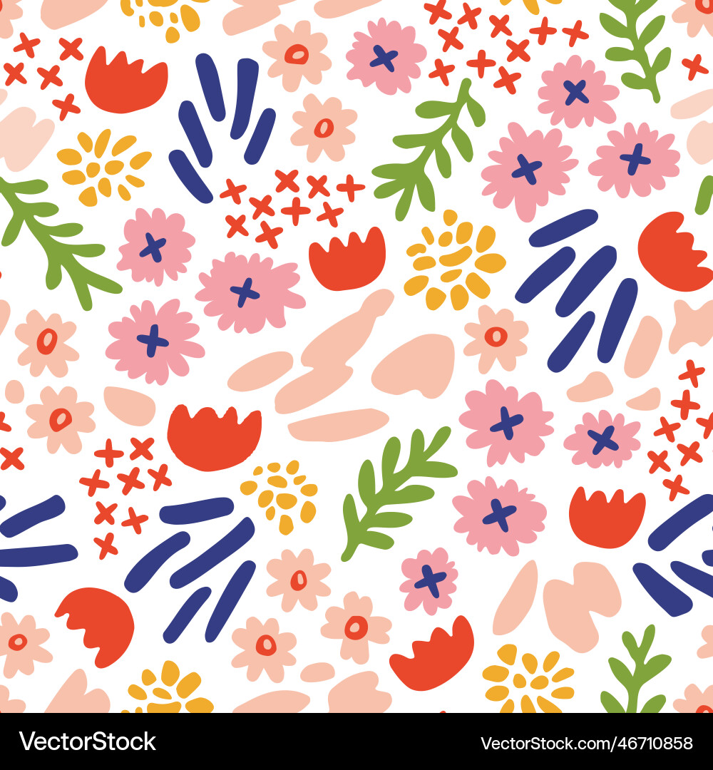 Floral Doodle Pattern Vector Image