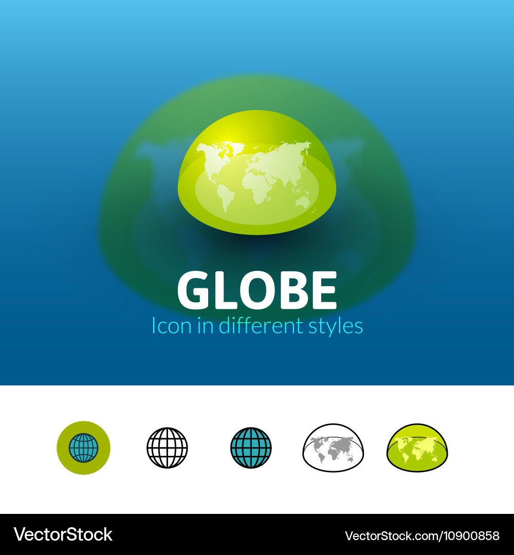 Globe icon in different style vector image