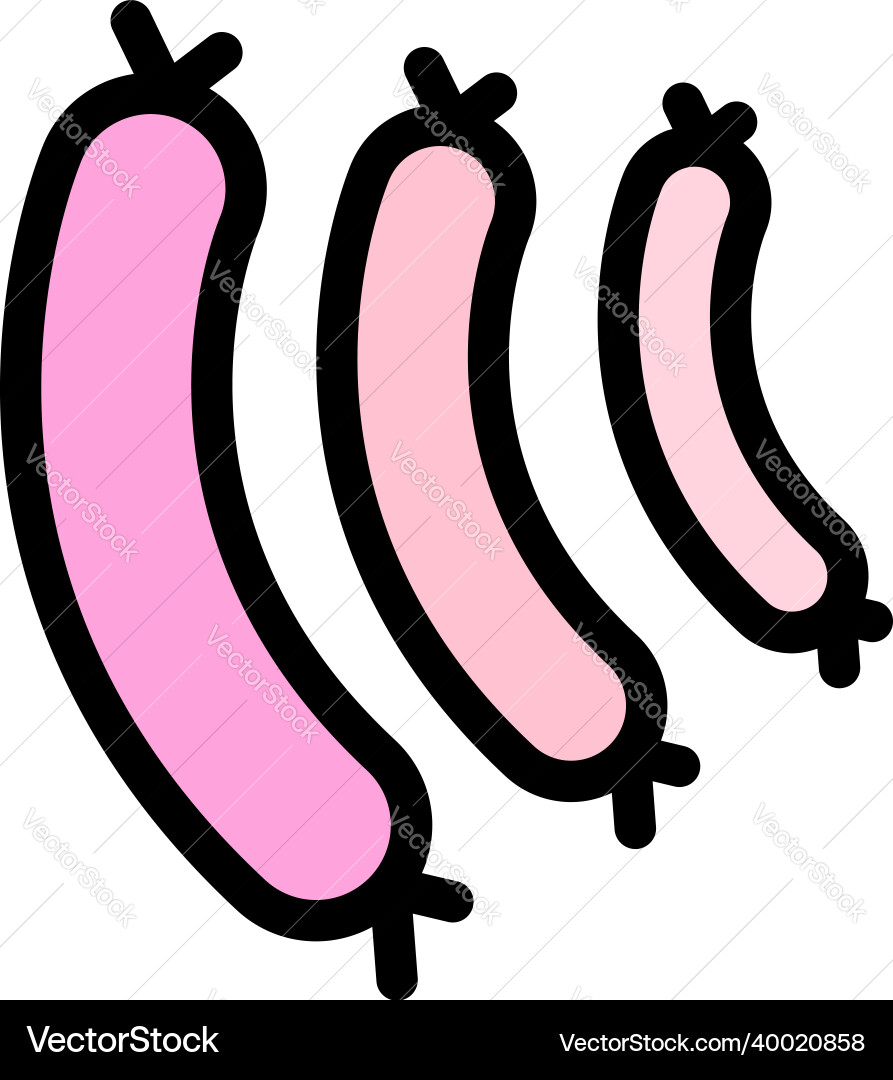 Kochen Wurst Ikone Farbe Umriss Kochen Wurst Ikone Farbe Umriss vektorbild