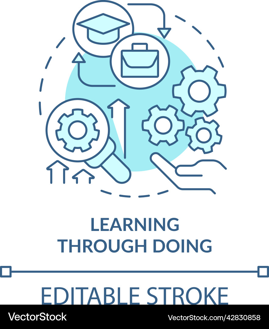 Learning Through Action - Concept Icon Vector Image