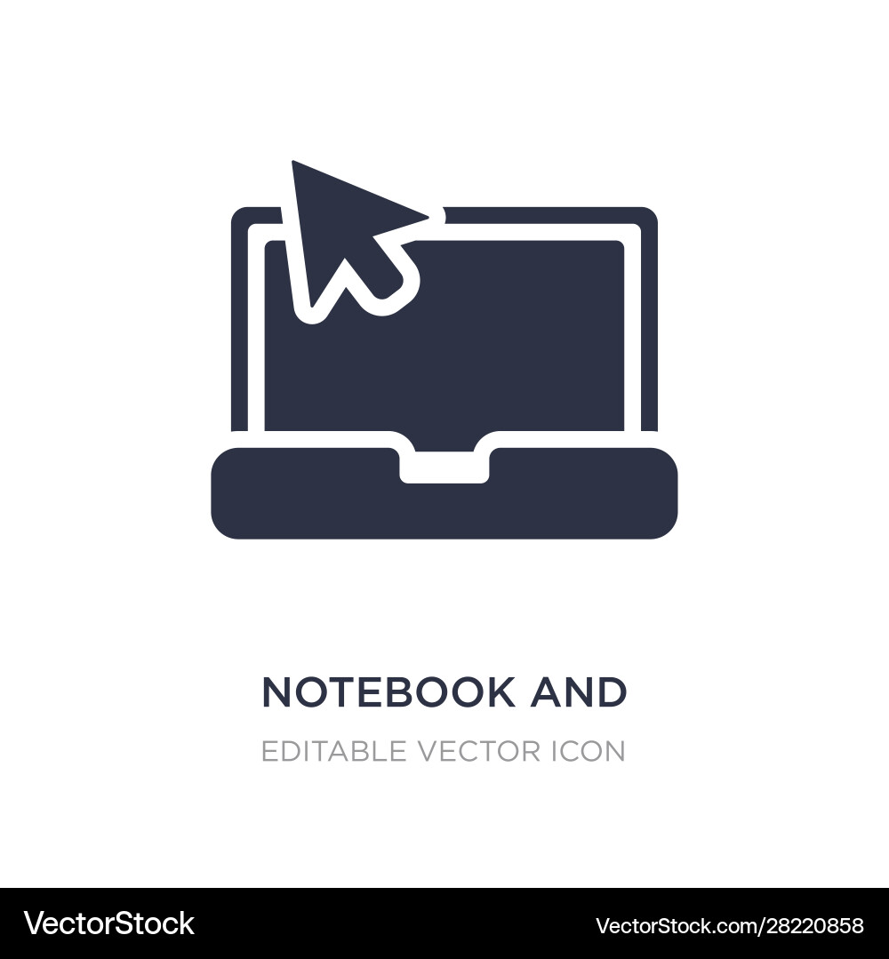 Notebook and mouse cursor icon on white Notebook and mouse cursor icon on white vector image