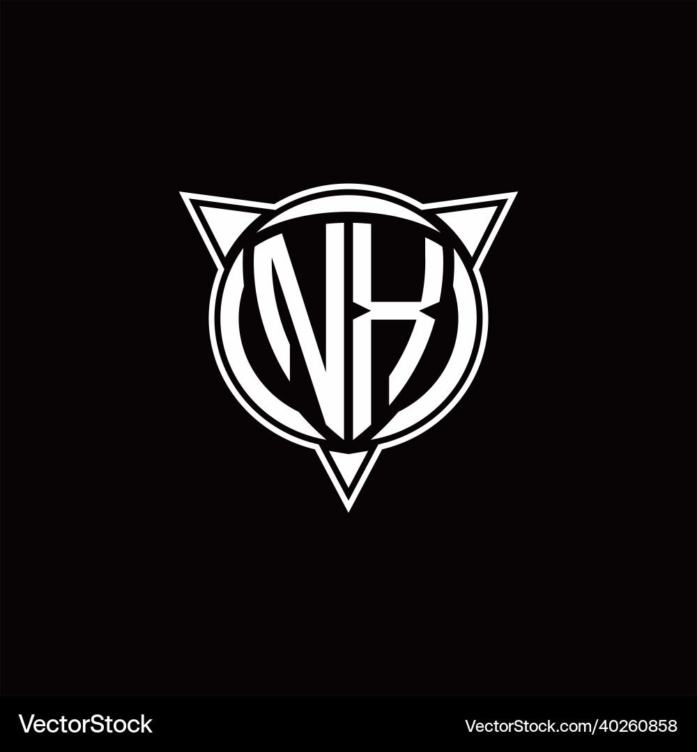 Nx logo monogram isolated with circle shape vector image