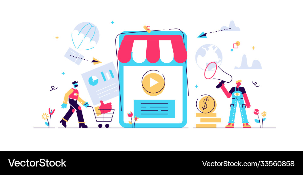 Online shopping mobile marketing Vector Image
