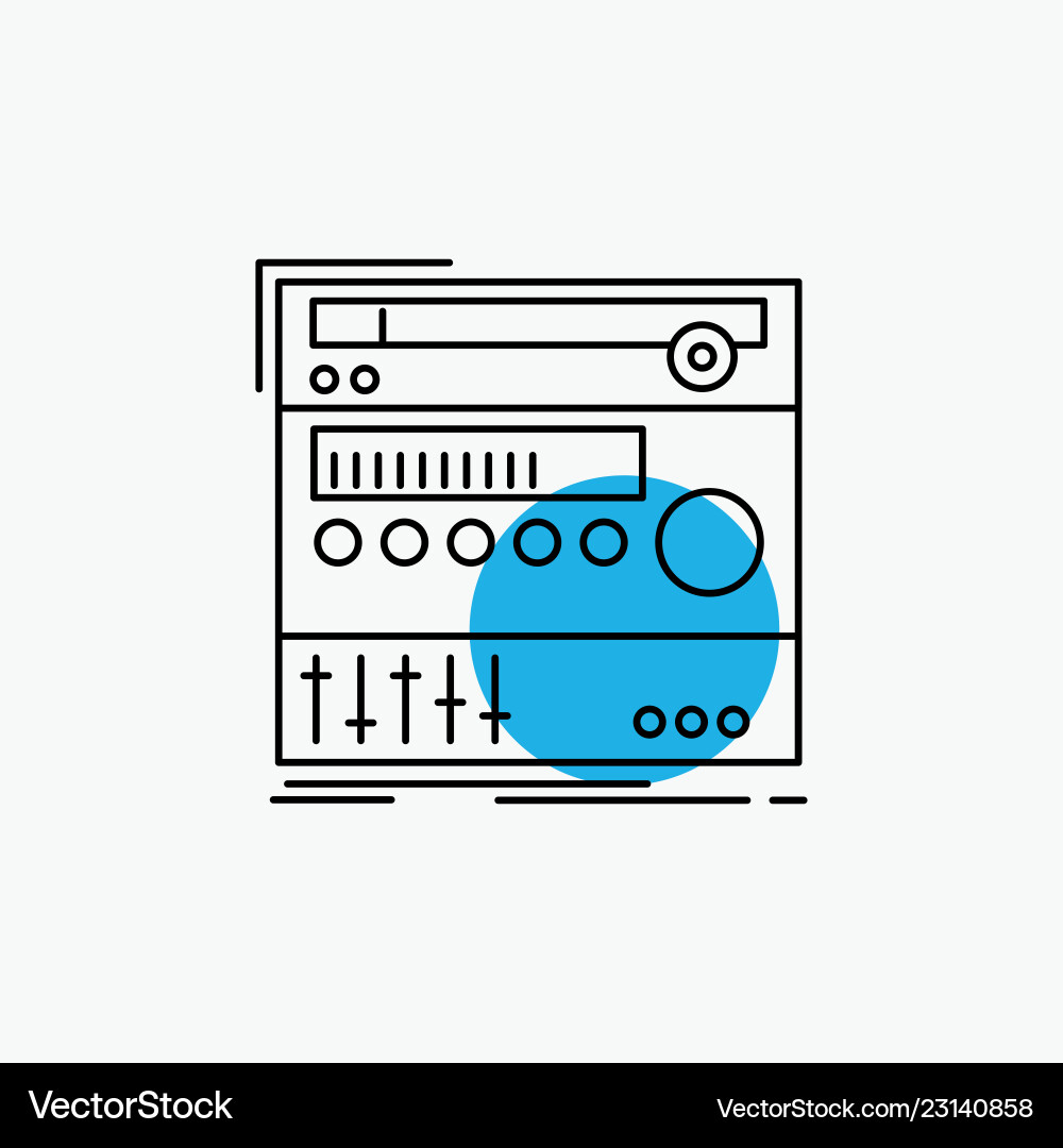 Rack component module sound studio line icon Rack component module sound studio line icon vector image