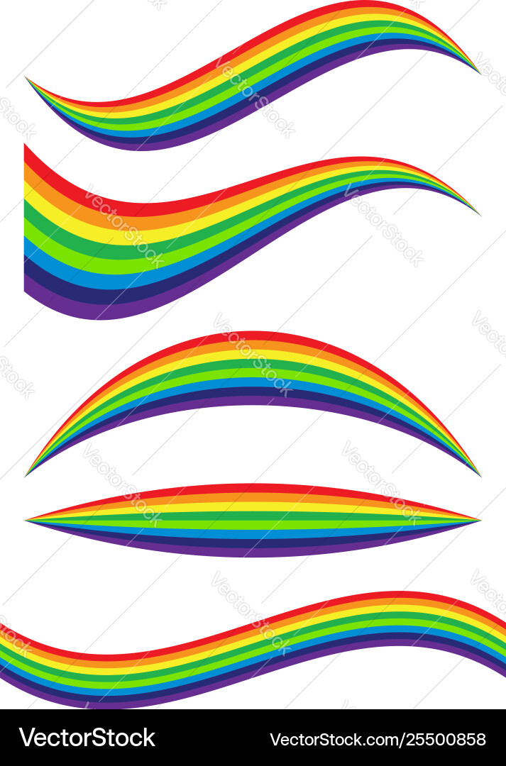 Rainbow element isolated on white distorted Vector Image