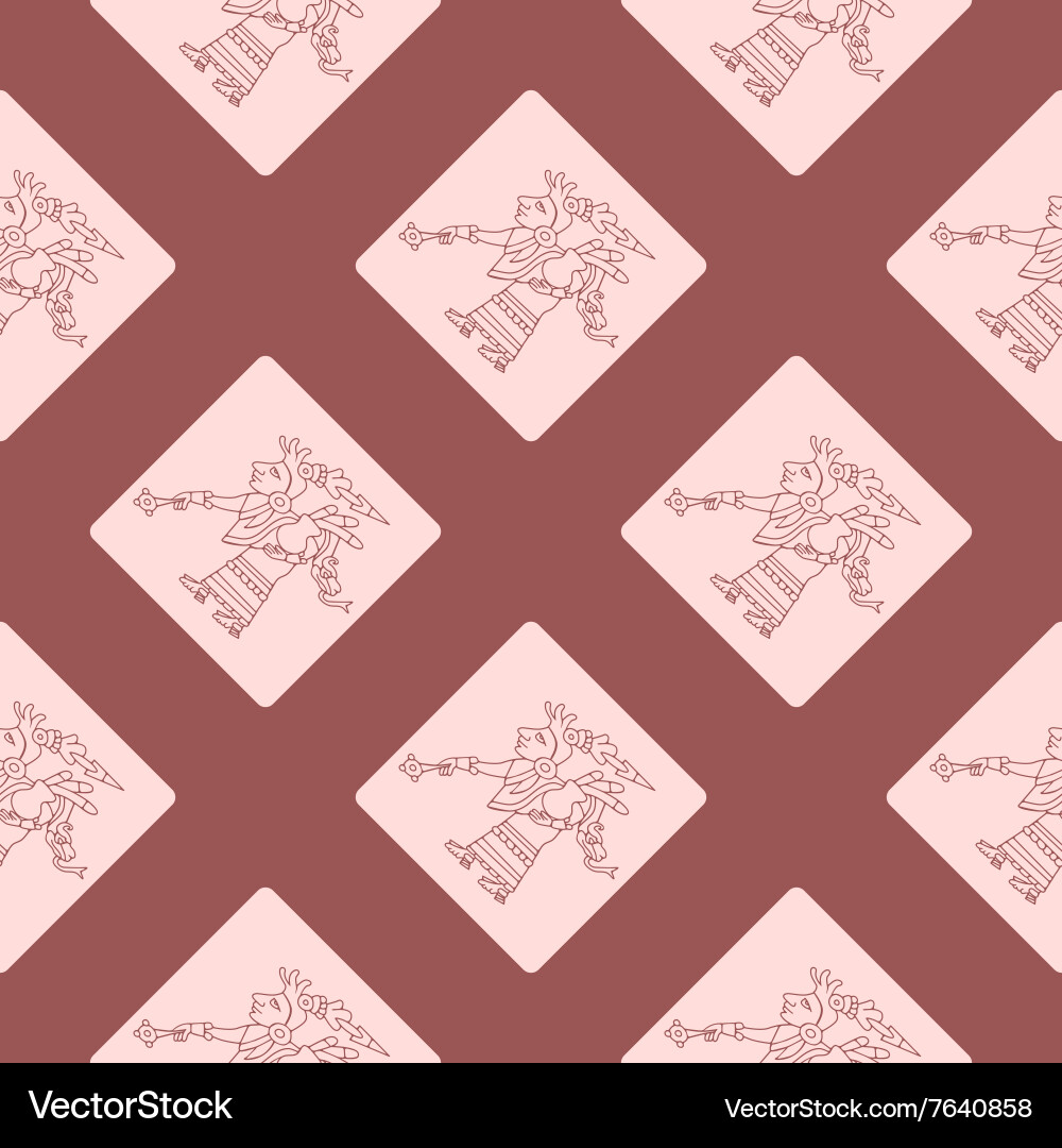Seamless pattern with symbols from aztec codices vector image
