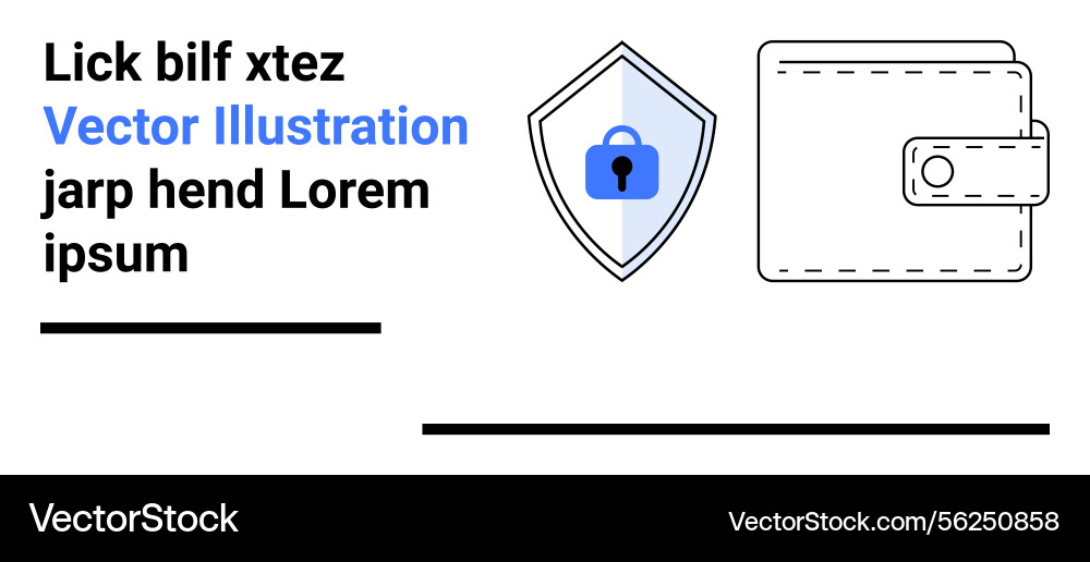 Secure wallet concept with shield and lock Secure wallet concept with shield and lock vector image