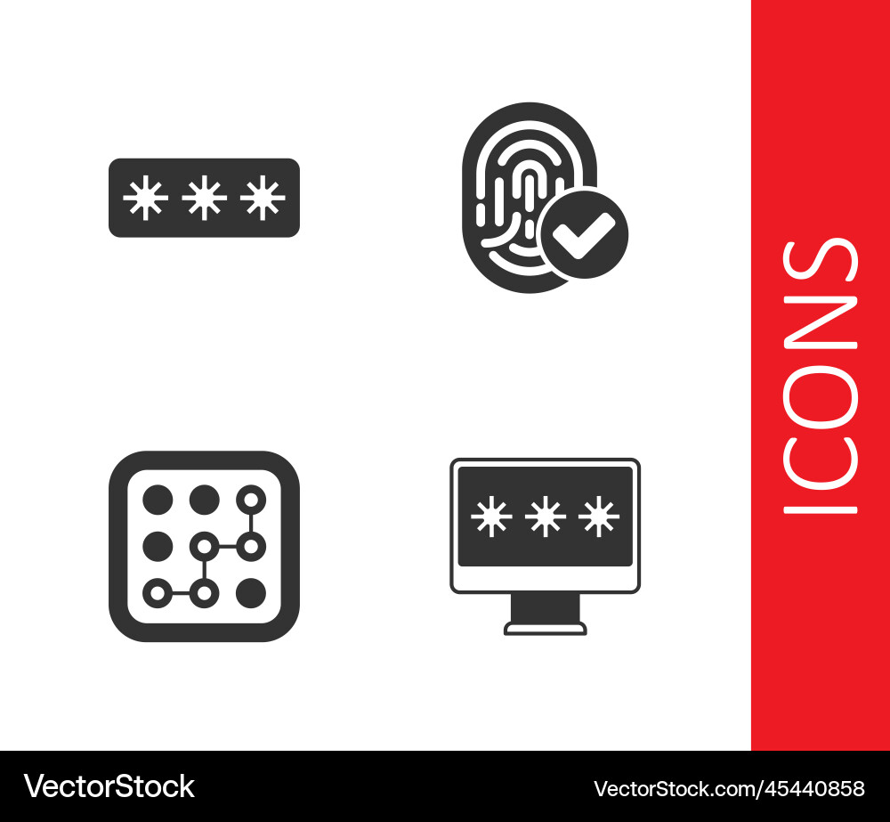 Set monitor with password protection Set monitor with password protection vector image