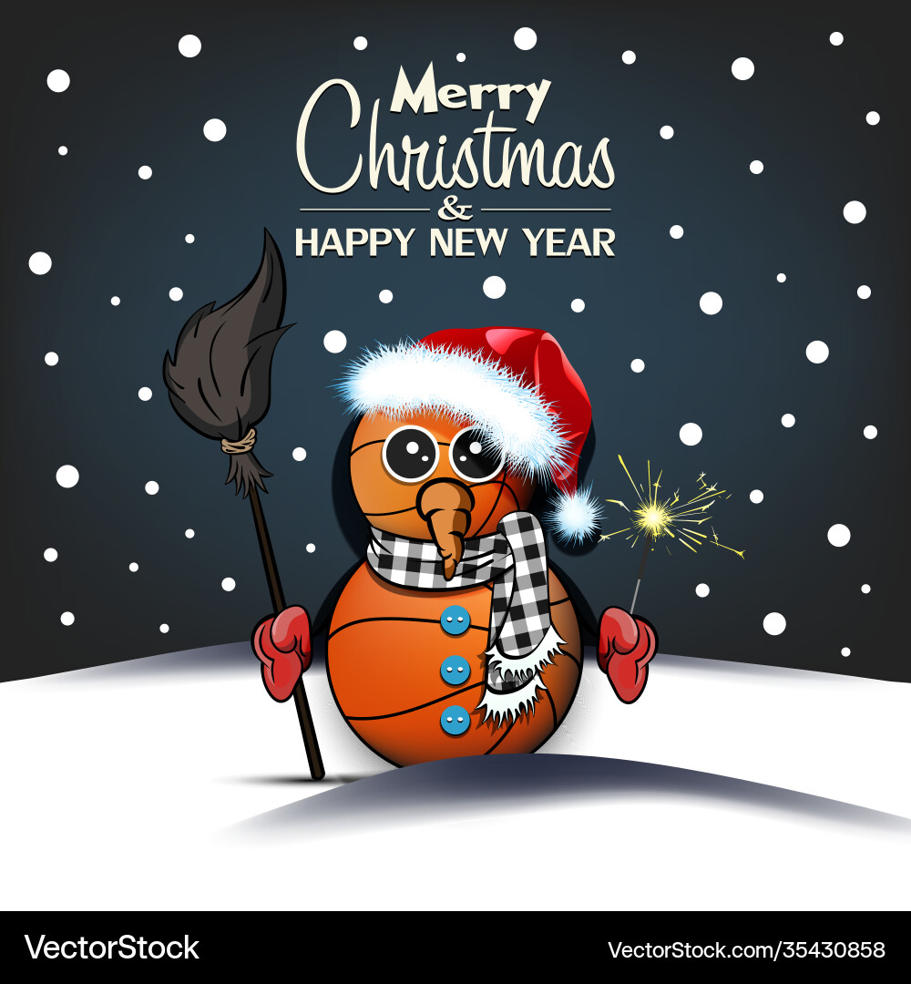 Snowman from basketball balls Snowman from basketball balls vector image