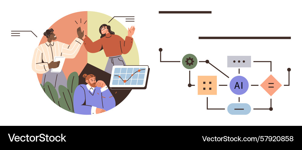 Team collaboration and ai integration for data vector image