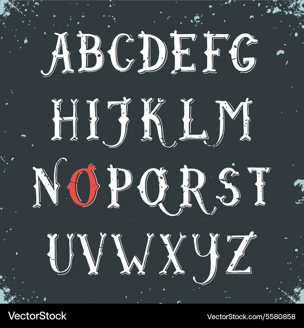 Vintage Serif Alphabet - Decorative Lettering Vector Image