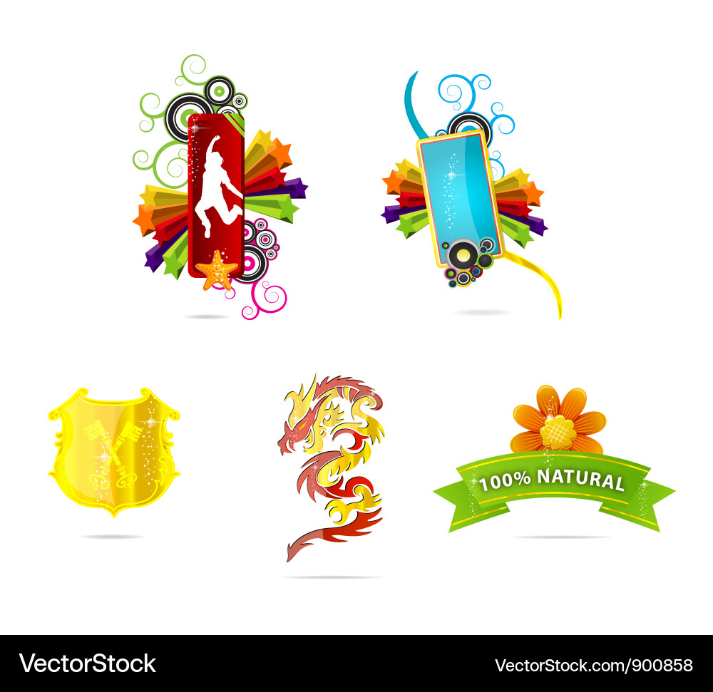 Web and abstract emblems sign Vector Image