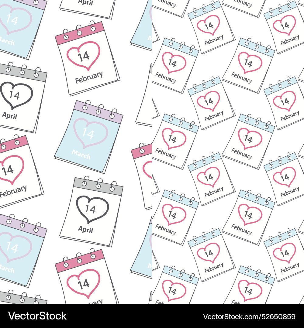 Calendar pages seamless pattern with date 14 Calendar pages seamless pattern with date 14 vector image