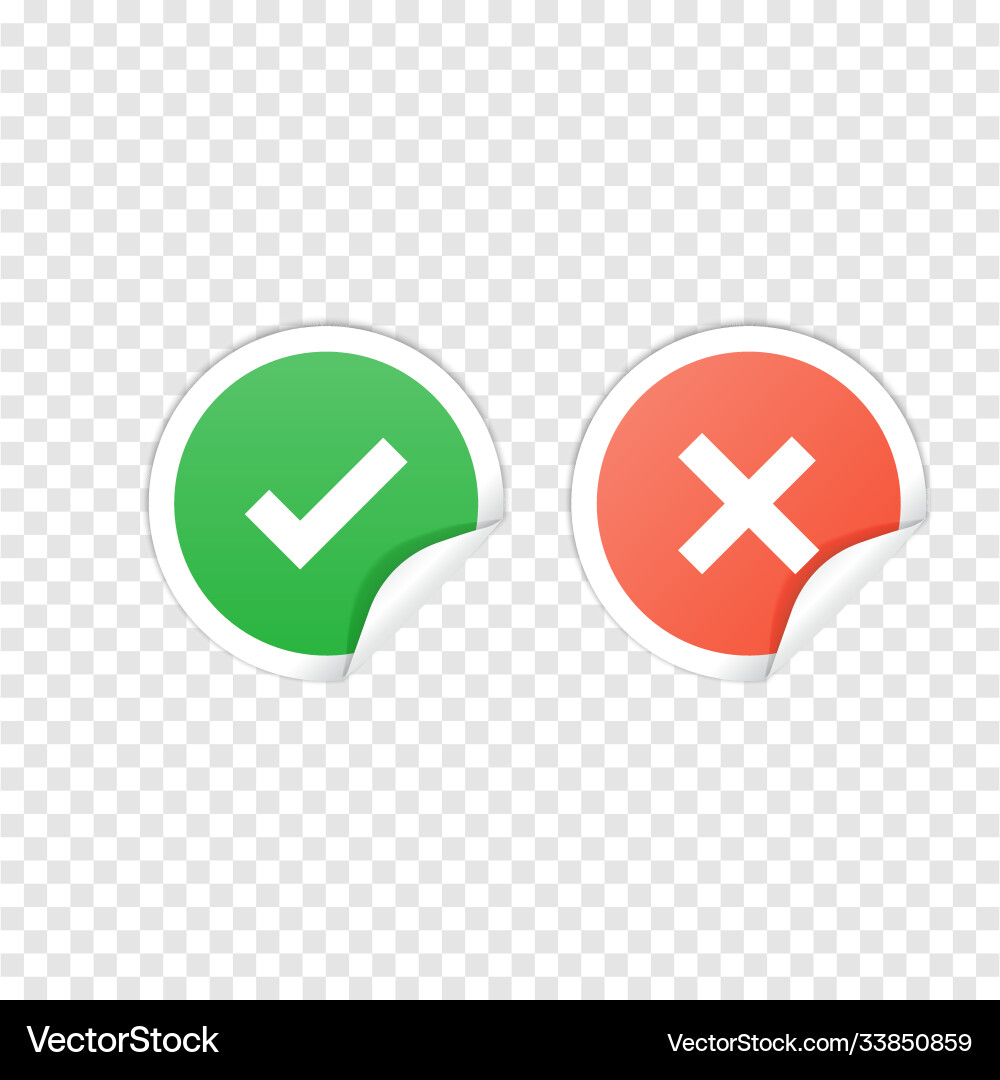 Check mark icons on transparent background vector image