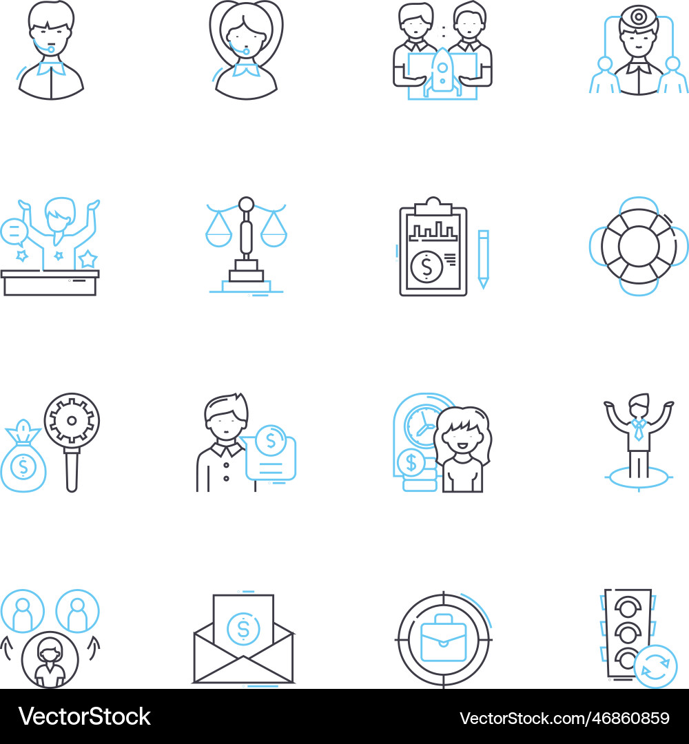 Computer devices linear icons set processor Computer devices linear icons set processor Vector Image