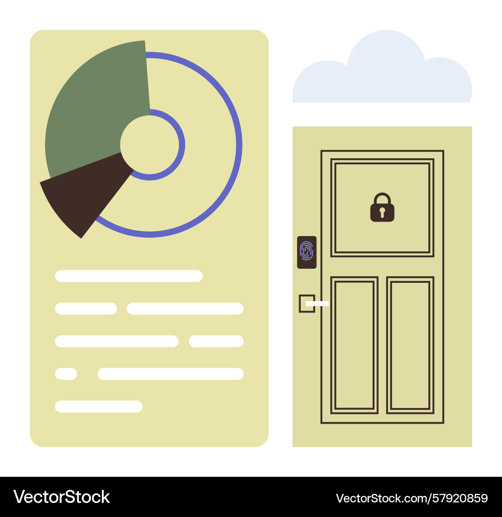 Data analysis and security concept with chart vector image
