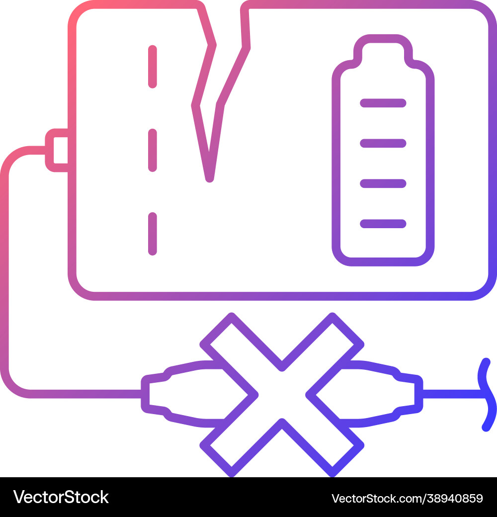 Dont use powerbank if damaged gradient linear Dont use powerbank if damaged gradient linear vector image