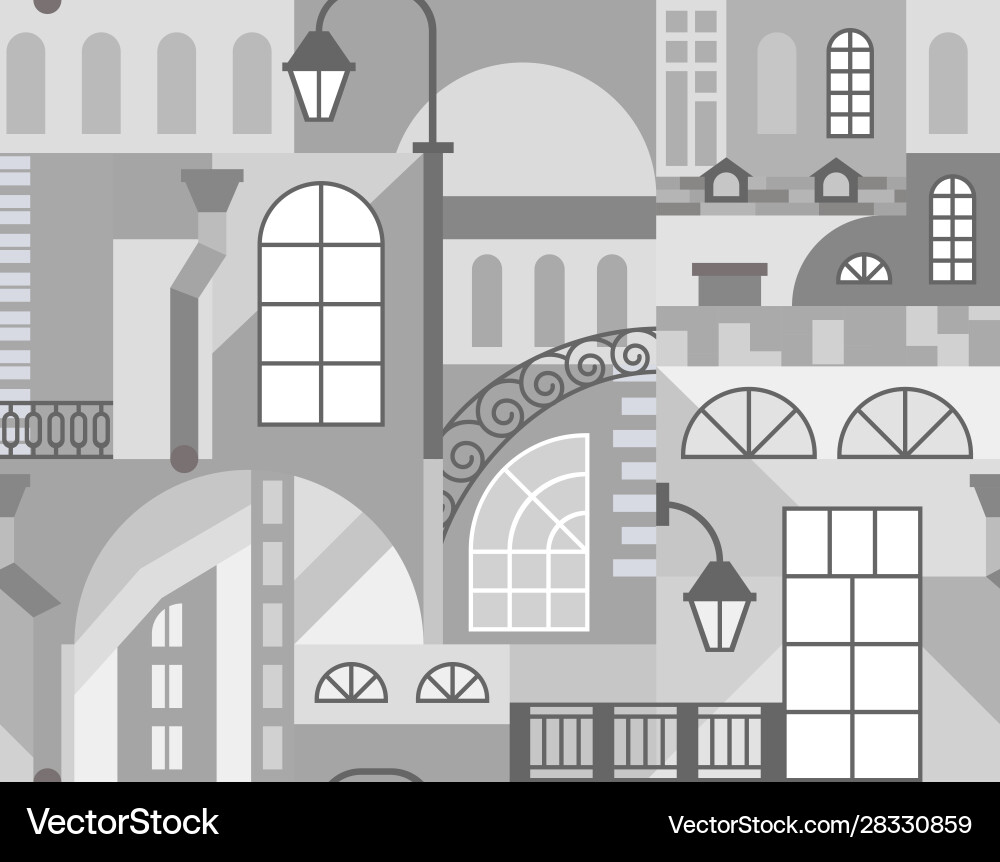 Europe old town geometric art mosaic Europe old town geometric art mosaic vector image