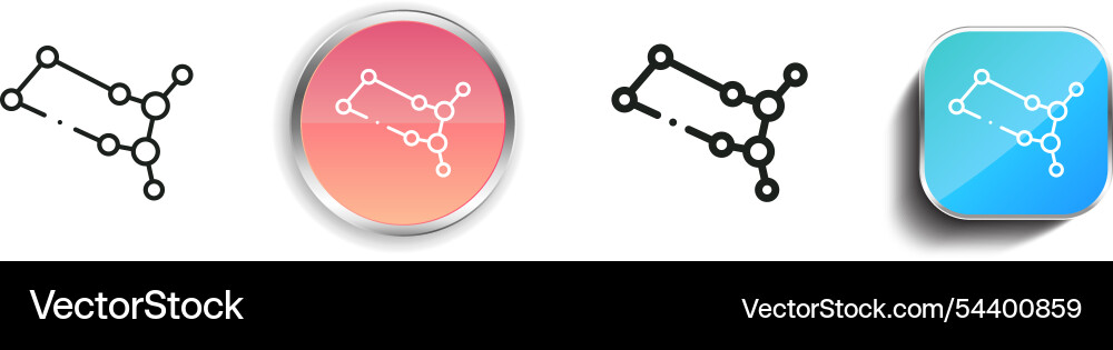 Gemini icon thin linear regular and button style vector image