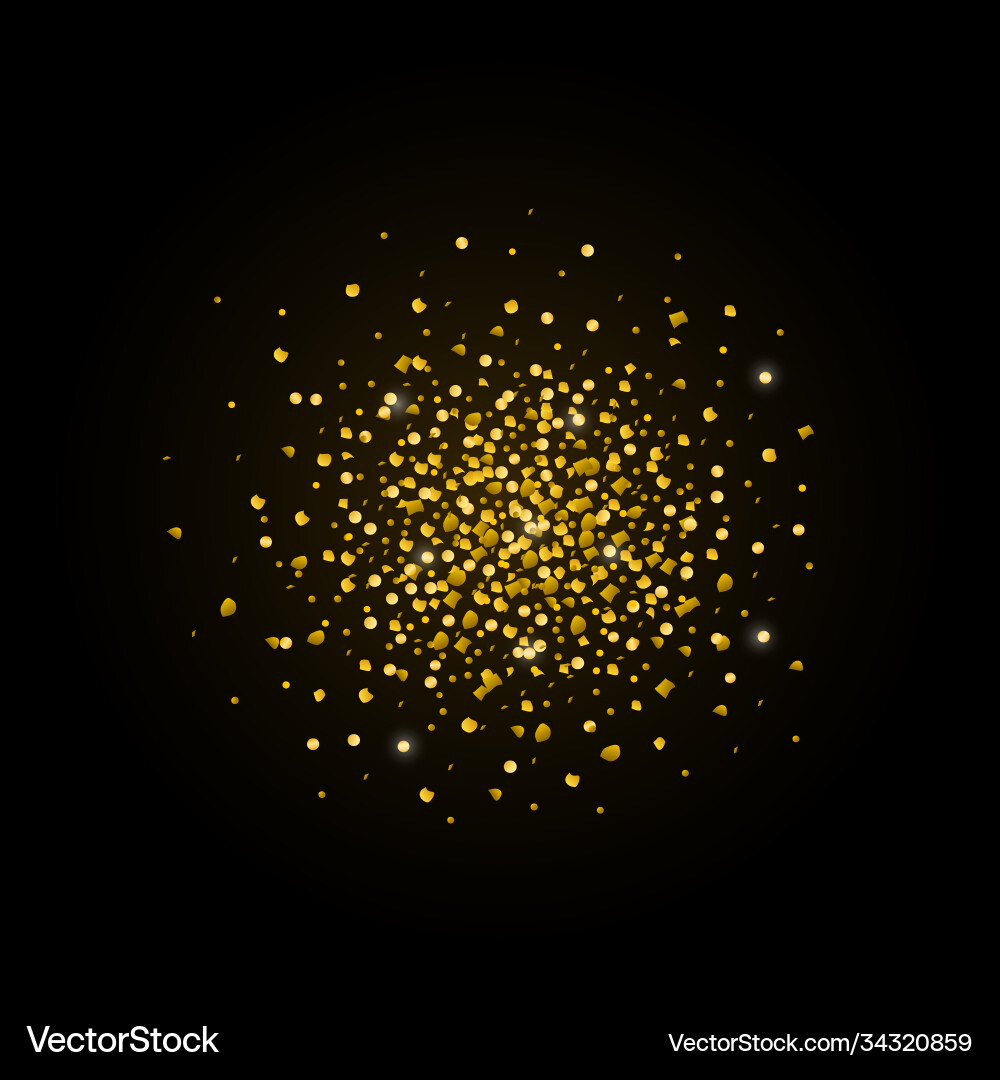 Gold glitter texture isolated on black background Gold glitter texture isolated on black background vector image