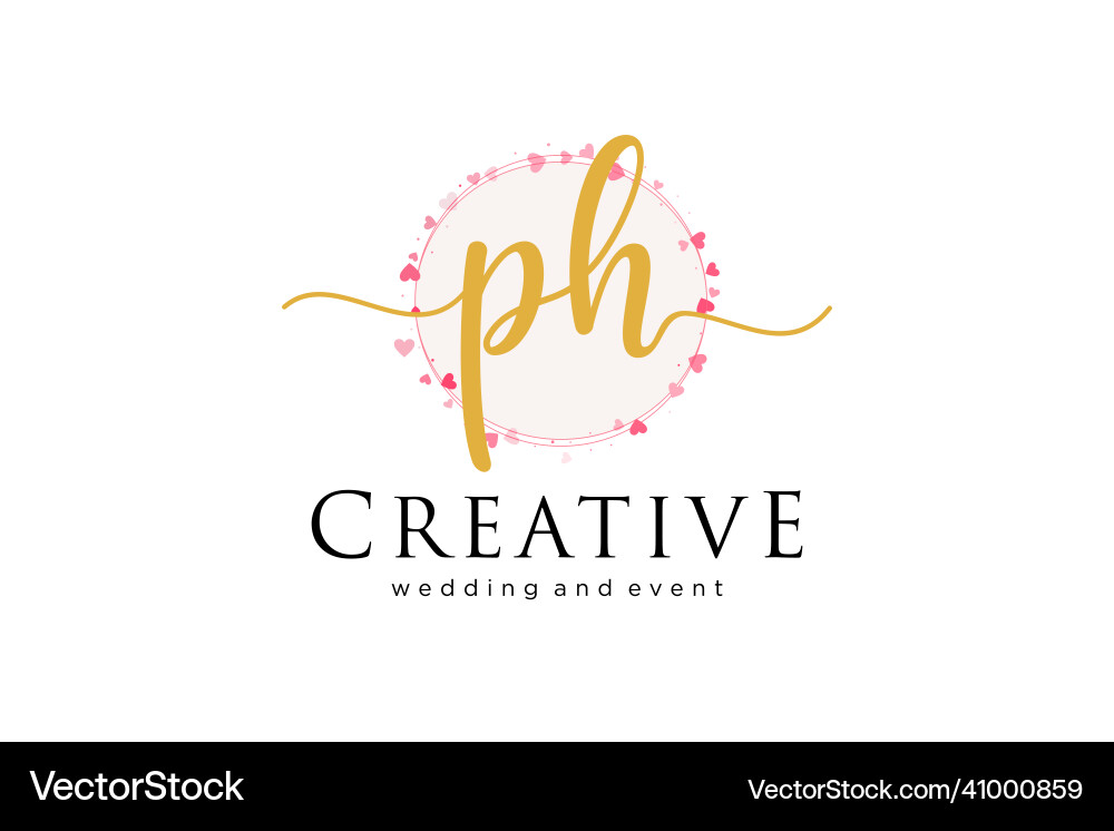 Initial ph feminine logo usable Royalty Free Vector Image