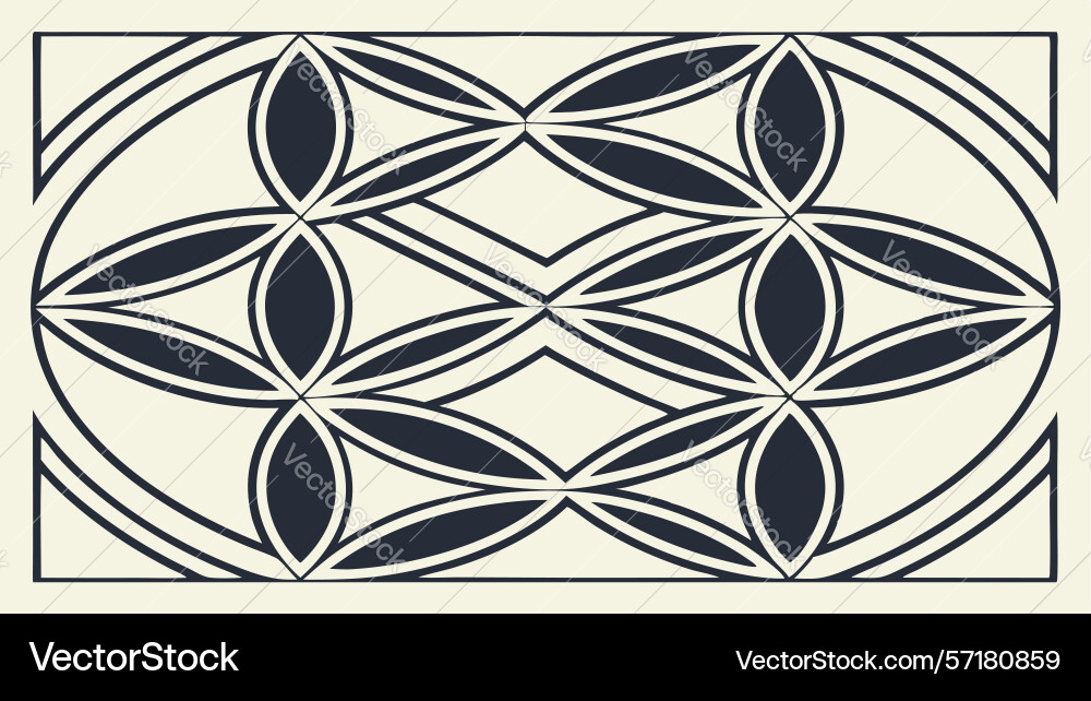 Interlocking ovals pattern abstract geometric vector image