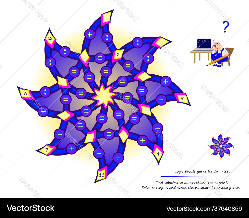 Logic Puzzle Game for Smartest Kids vector image