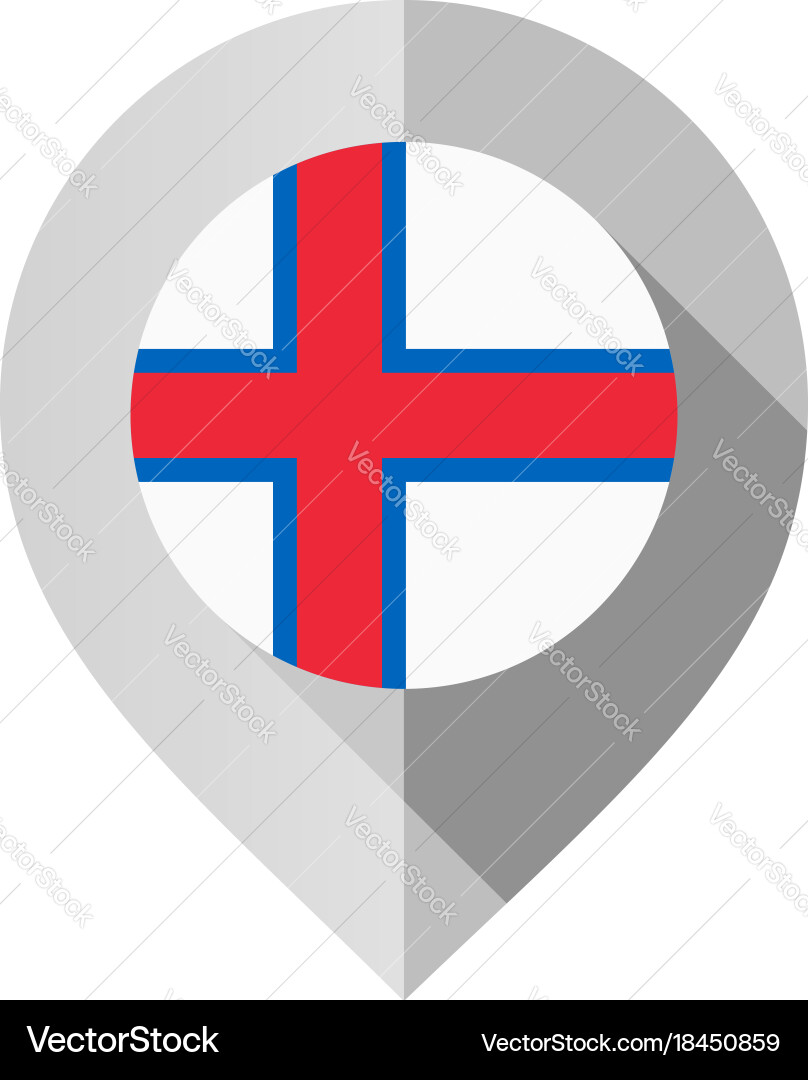 Marker with flag for map vector image