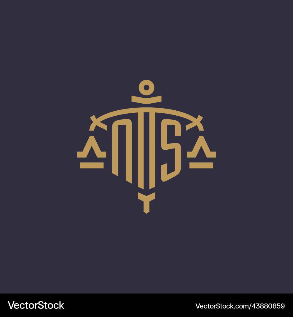 Monogram ns Logo für juristisches Unternehmen mit geometrischen Monogram ns Logo für juristisches Unternehmen mit geometrischen vektorbild