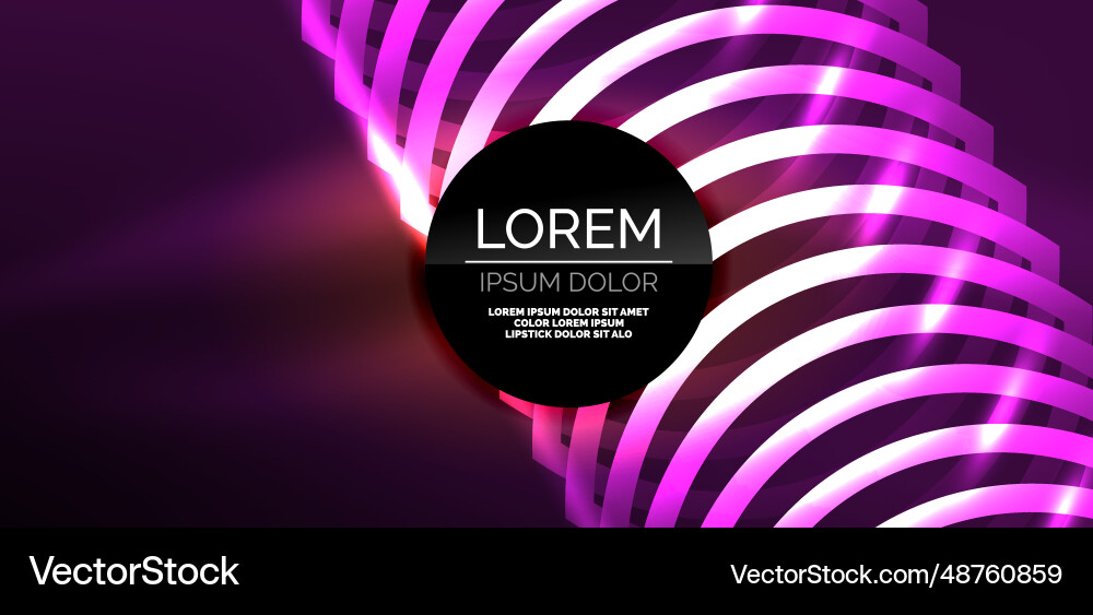 Neon lines and waves abstract background techno Vector Image