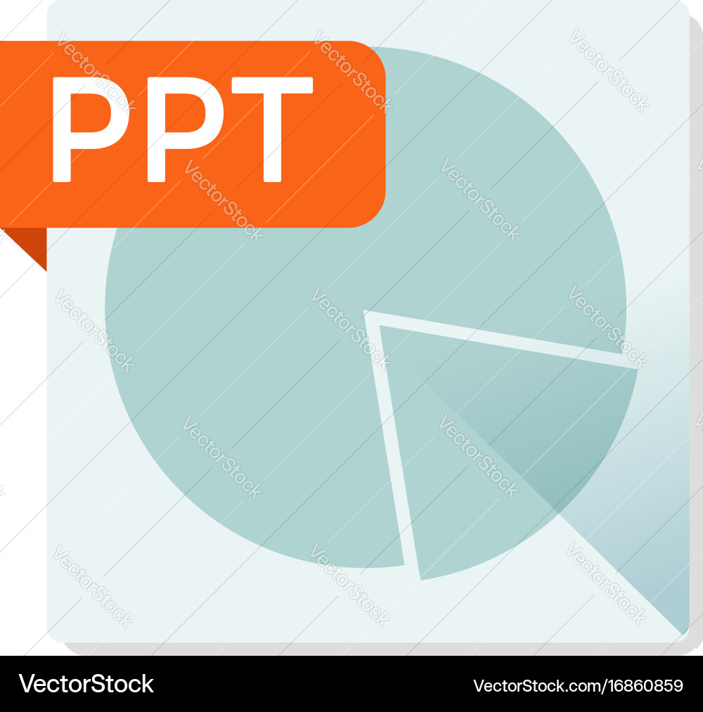 Ppt document file format square icon Vector Image