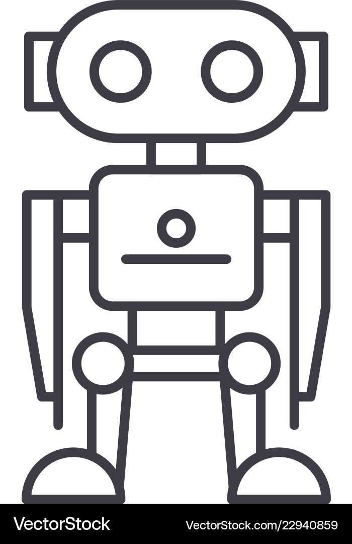 Robot line icon concept linear Robot line icon concept linear vector image