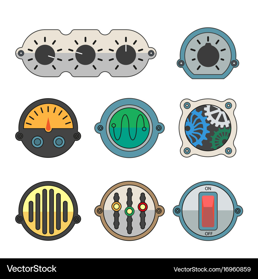 Robot technical colorful meter icon vector image