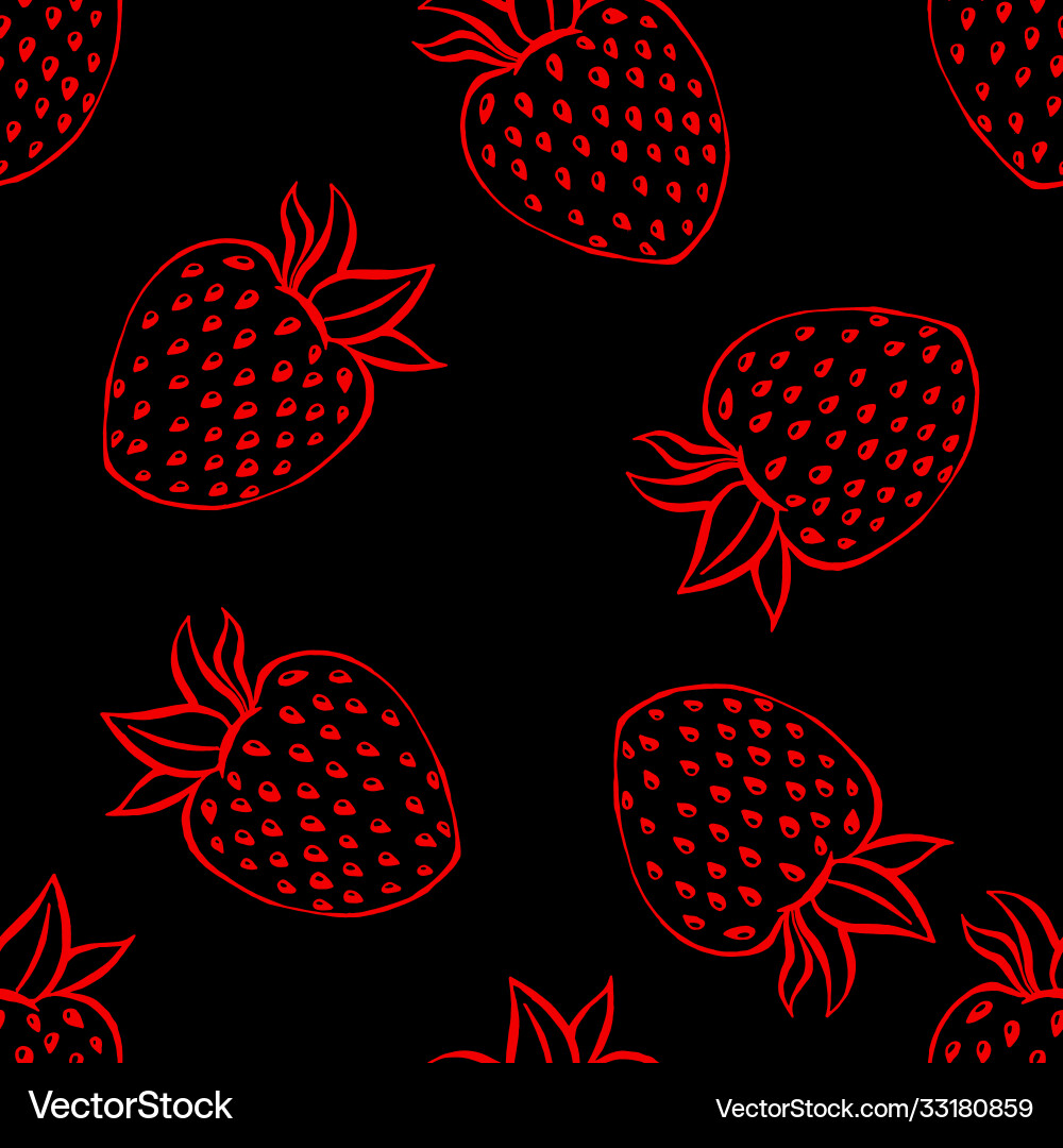 Seamless pattern with strawberry a vector image