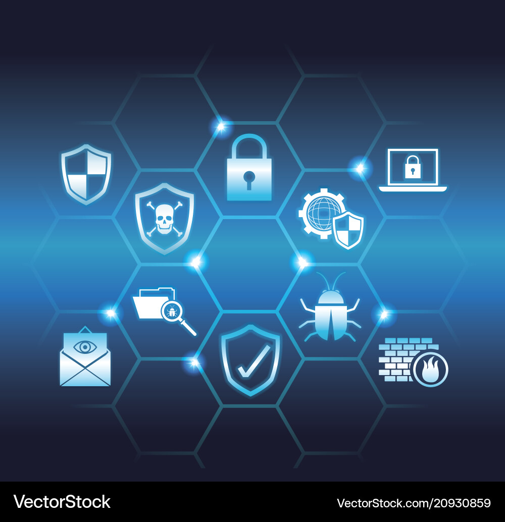Set of security system symbols Set of security system symbols vector image