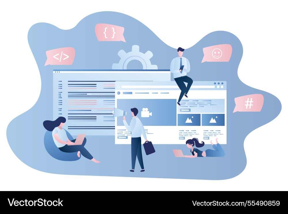 Software or app development- front-end Software or app development- front-end vector image