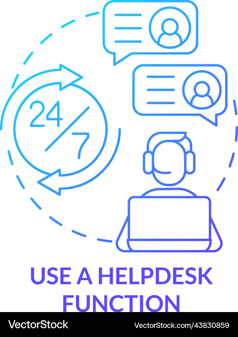 Use helpdesk function blue gradient concept icon Vector Image